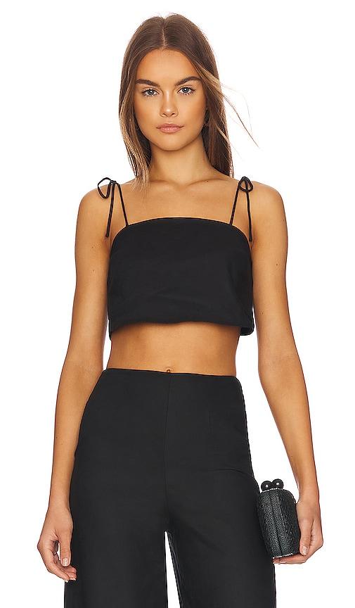 sndys tie linen top in black. - size xl (also in xxl)