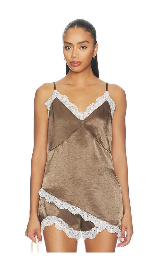 sndys toni cami top in chocolate. - size l (also in xxs, xs, s, m)