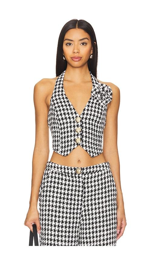 sndys tweed halter top in black. - size l (also in xl)