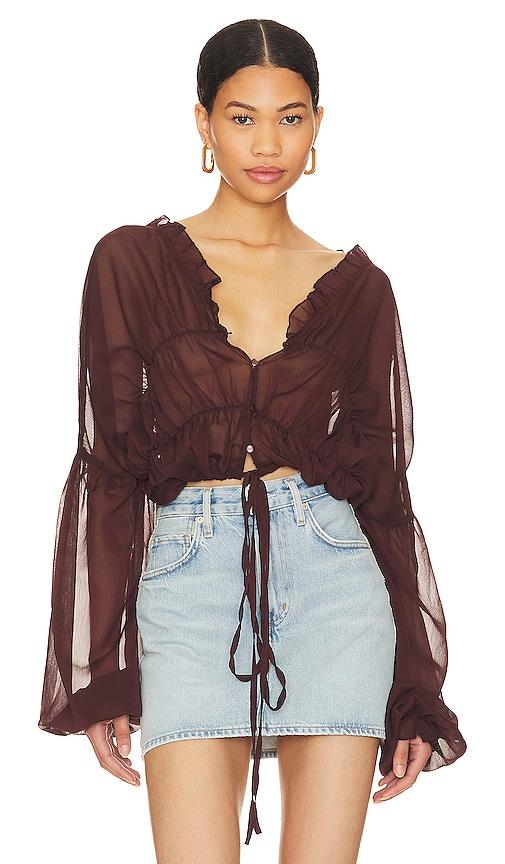 sndys x revolve bali top in brown. - size s (also in xxs, xs)