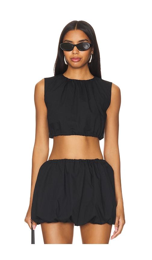 sndys x revolve bubble top in black. - size l (also in xl)