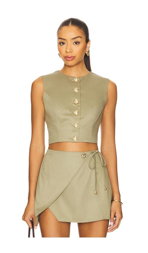 sndys x revolve emilie top in olive. - size l (also in xxs, xs, s, m, xl, xxl)
