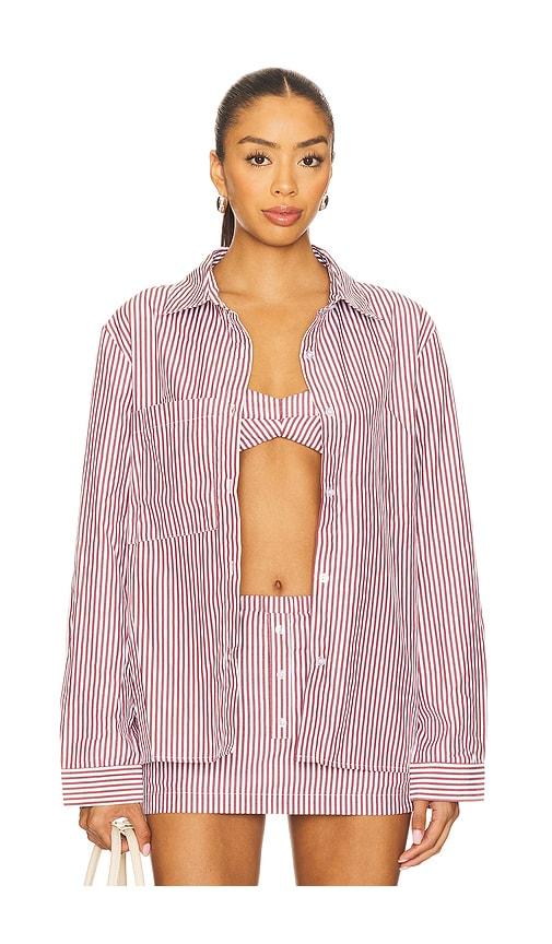 sndys x revolve estelle shirt in red. - size m (also in s)