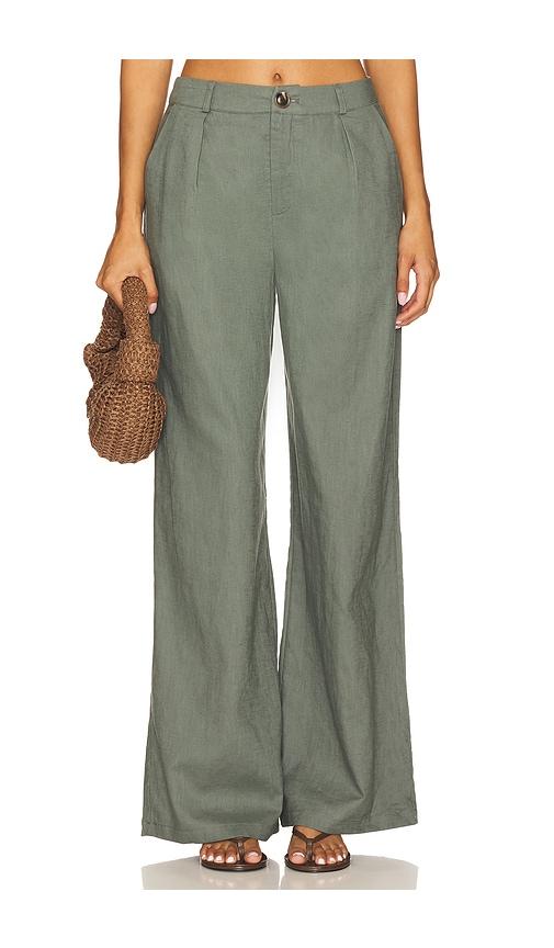 sndys x revolve hale linen pant in olive. - size s (also in xs, xl)