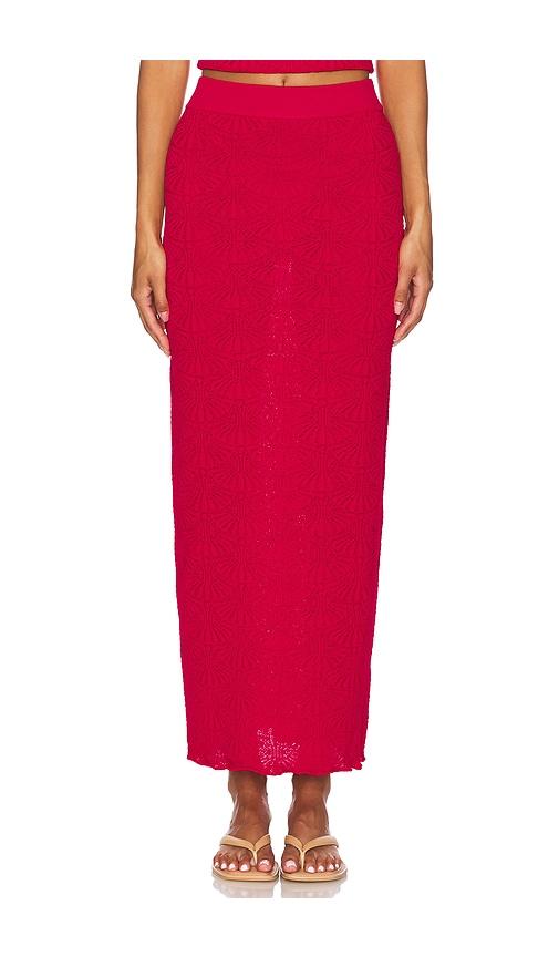 sndys x revolve josefina skirt in red. - size l (also in xxs, xs, s, m, xxl)