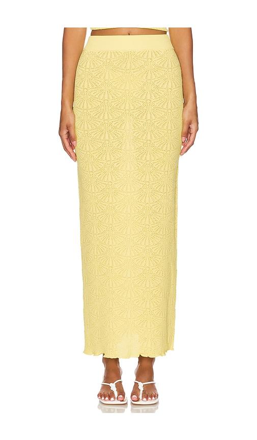 sndys x revolve josefina skirt in yellow. - size l (also in xxs, xs, xl, xxl)