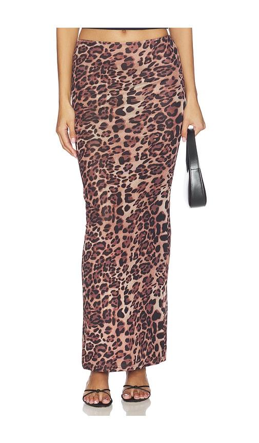 sndys x revolve maxi skirt in brown. - size s (also in xs)