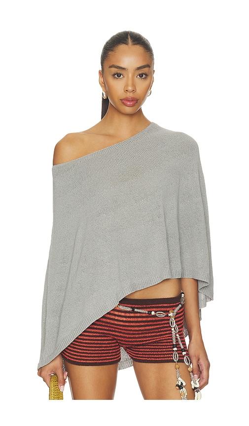 sndys x revolve misty knit poncho in grey. - size m/l (also in xl/xxl, xs/s)