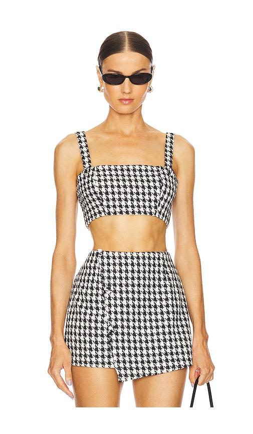 sndys x revolve tweed top in black. - size l (also in xl)