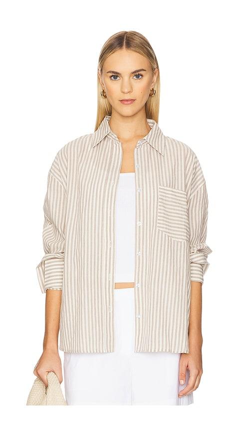 sndys zether shirt in tan. - size m (also in s)