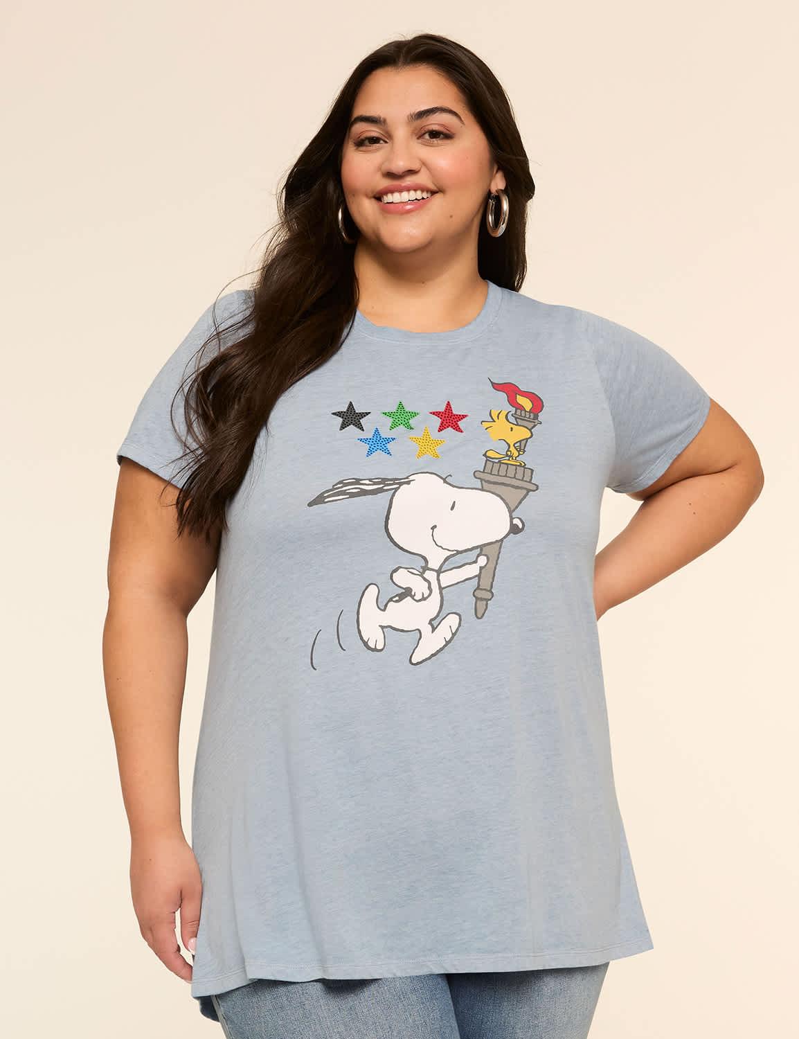 snoopy flame torch graphic tee