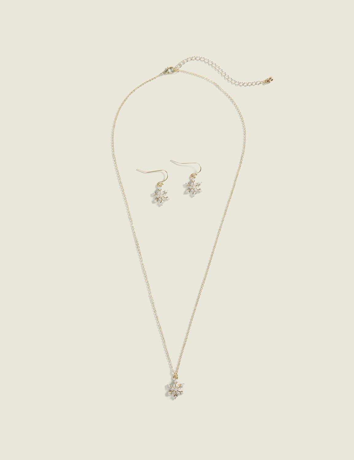snowflake necklace & earring set