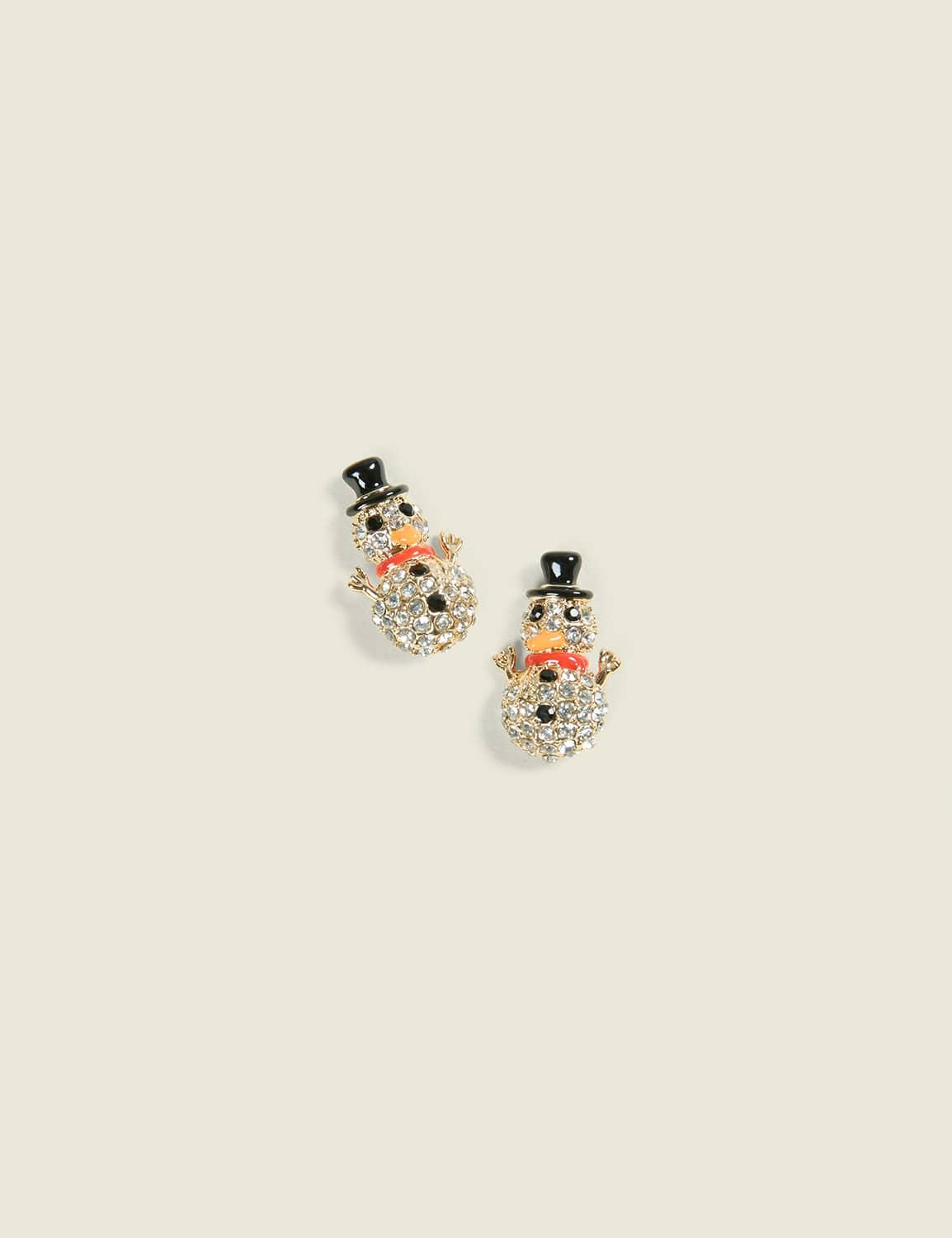 snowman stud earrings