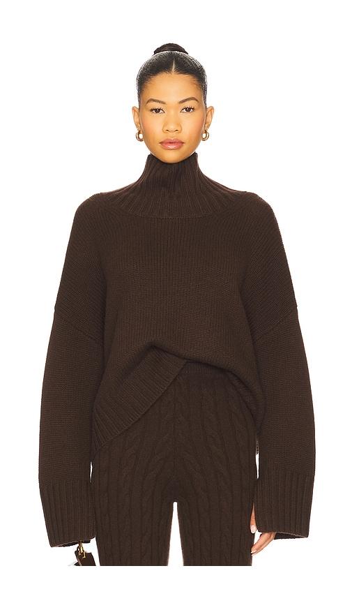 soft goat girlfriend turtleneck pullover in brown. - size l (also in m, xs)