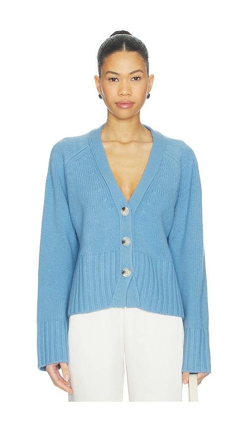 soft goat v-neck cardigan in blue. - size l (also in m, xl)