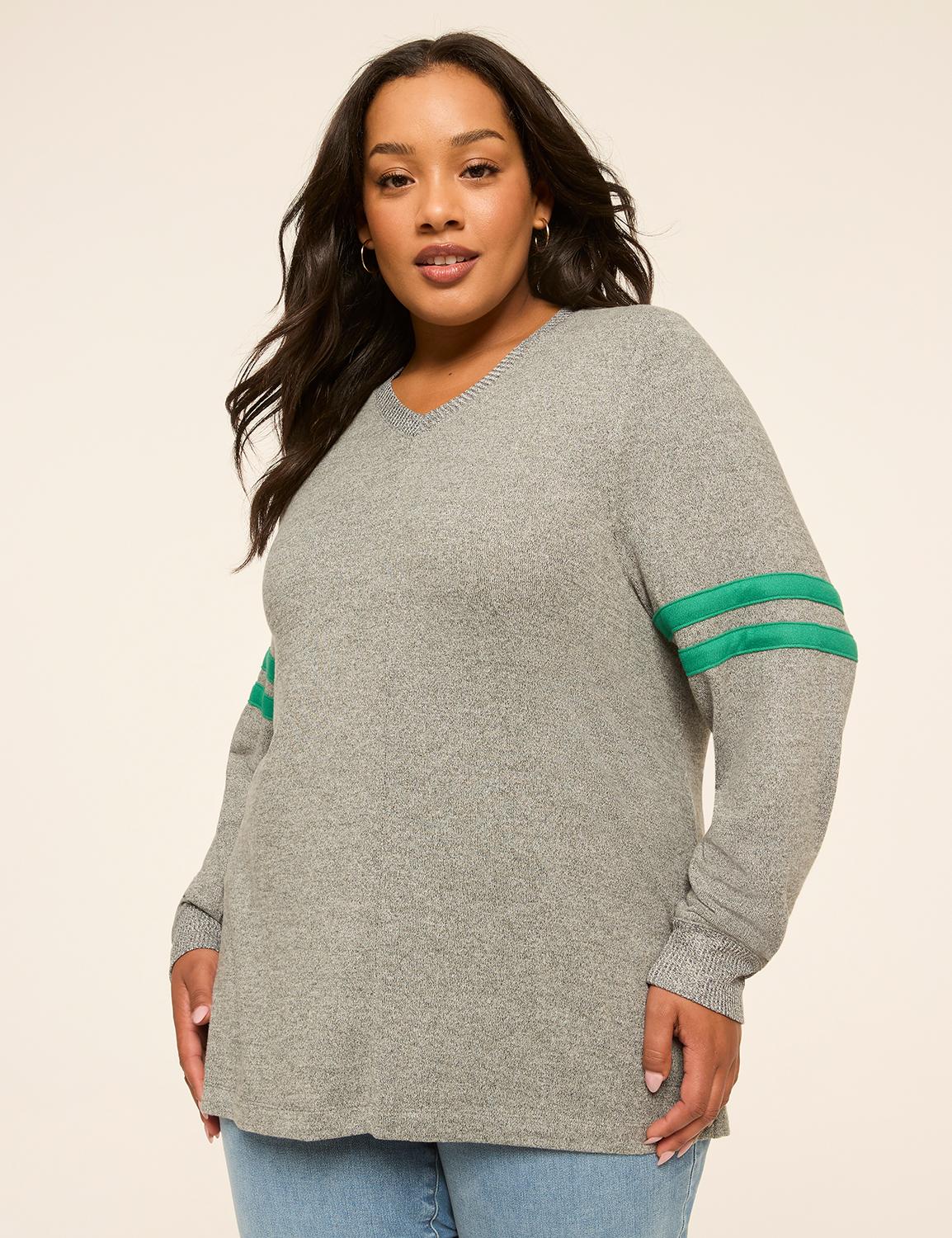 soft spun v-neck sweatshirt