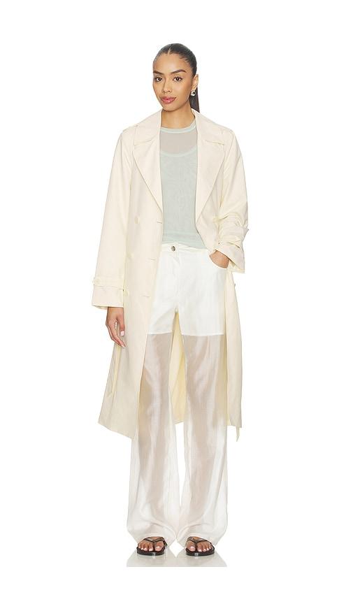 soia & kyo blaire packable trench coat in cream. - size s (also in xxs)