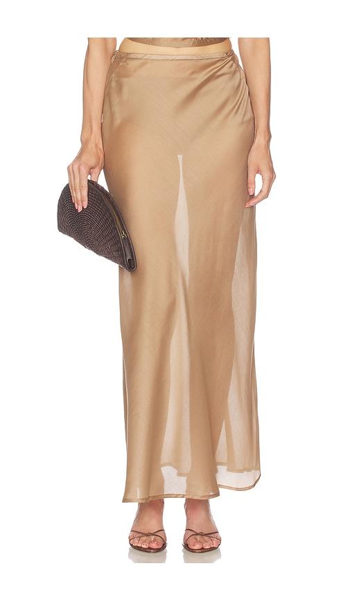solaqua francesca bias skirt in tan. - size 0 (also in 1, 2, 3)