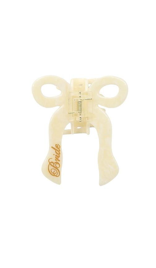 solar eclipse hand-painted bride coquette claw hair clip in cream.