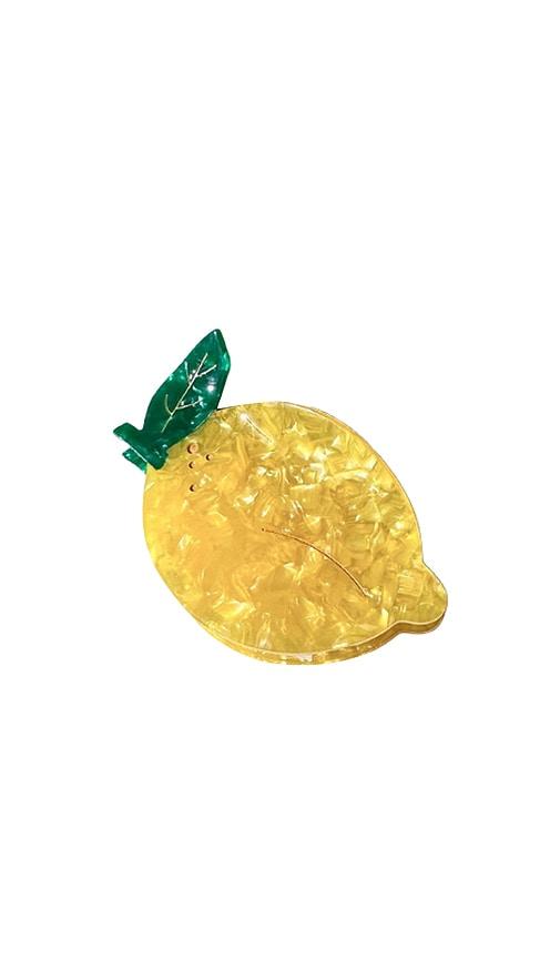solar eclipse hand-painted lemon fruit claw hair clip in multi.
