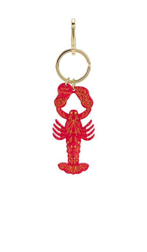 solar eclipse hand-painted lobster bag charm + keychain in red.