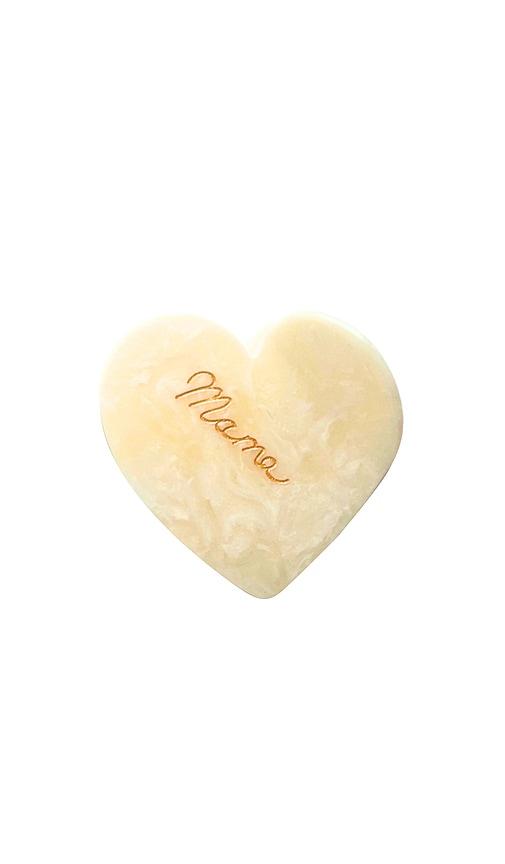 solar eclipse hand-painted mama heart acetate claw hair clip in tan.