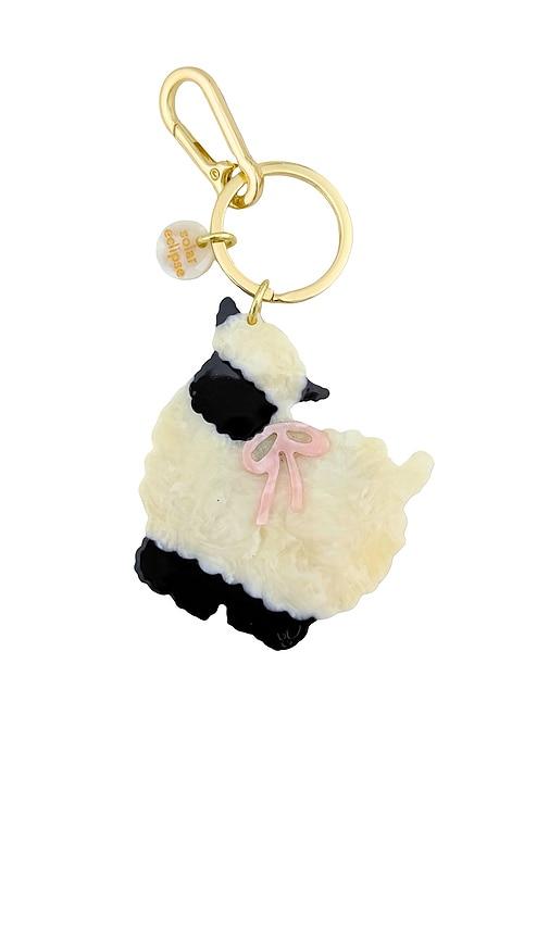 solar eclipse hand-painted sheep bag charm + keychain in beauty: multi.