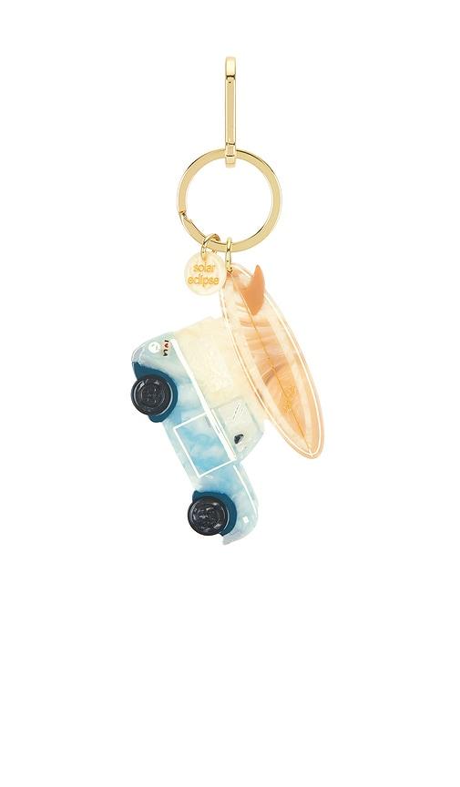 solar eclipse x revolve hand-painted bag charm + keychain in multi.