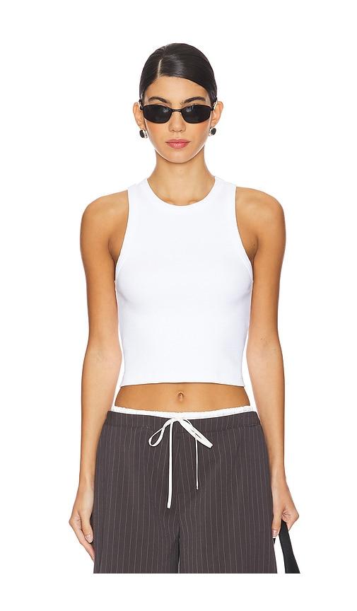 sold out nyc the cropped not so basic tank in white. - size l (also in xs)