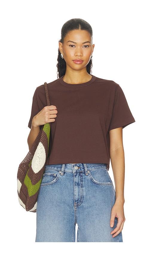 sold out nyc the cropped perfect tee in chocolate. - size l (also in xs, s, m)