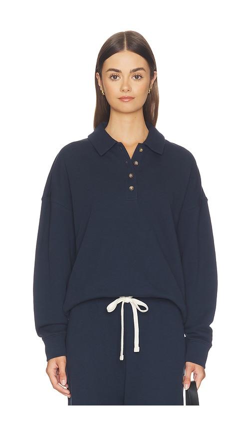 sold out nyc the french terry polo sweater in navy. - size s (also in xs)