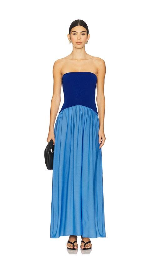 solid & striped strapless soglio dress in navy. - size l (also in m, xl)