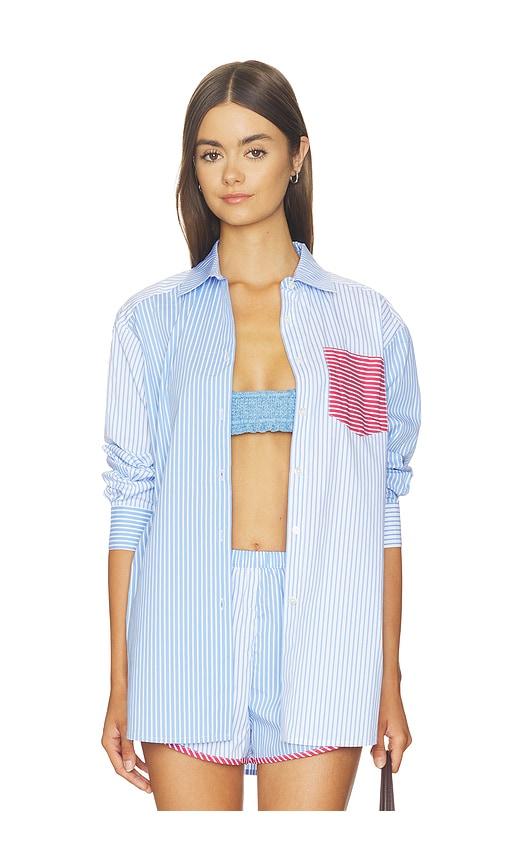 solid & striped the avril button down in blue. - size l (also in s, m, xl)