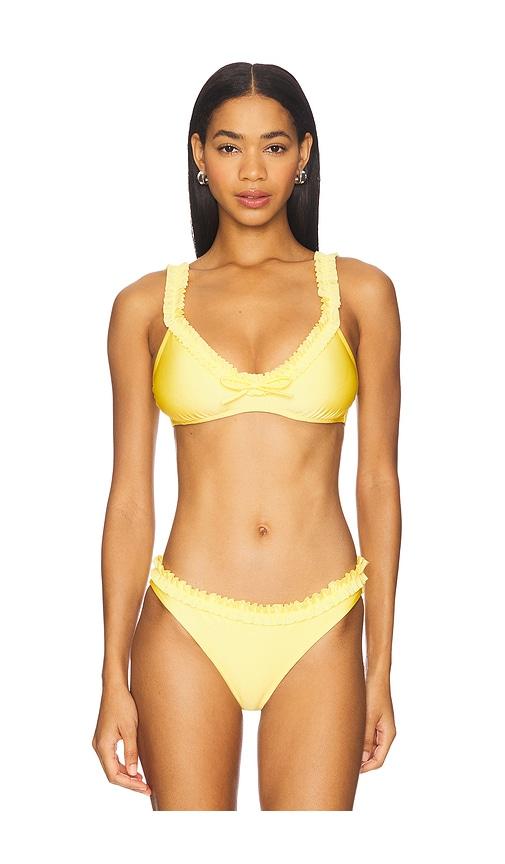 solid & striped the cassidy bikini top in yellow. - size s (also in xs)
