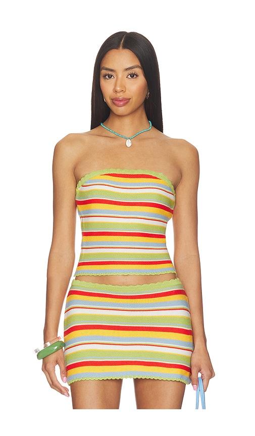 solid & striped the celeste tube top in green,red. - size m (also in xs, s, xl)