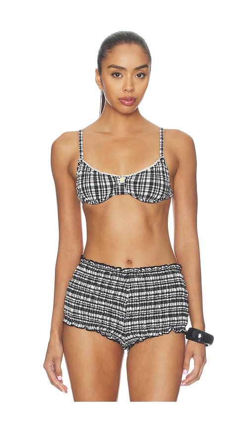 solid & striped the daphne bikini top in black. - size l (also in m, s, xs)