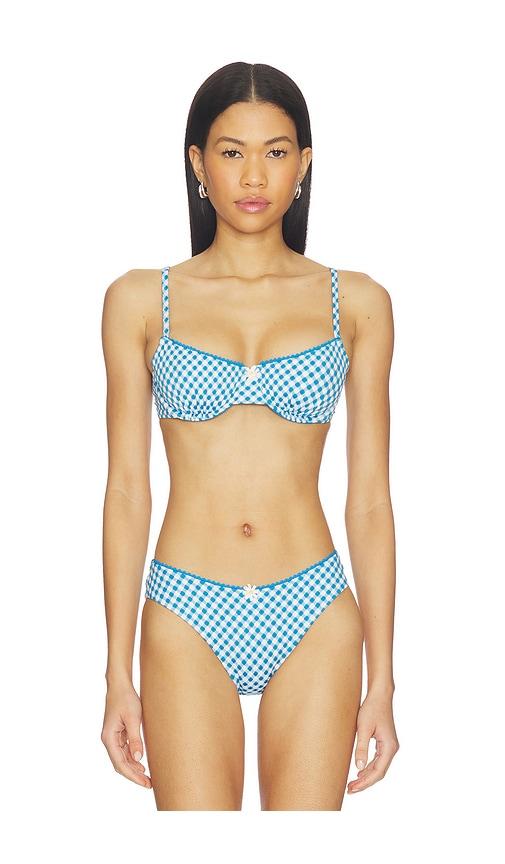solid & striped the daphne underwire bikini top in blue. - size s (also in xs)