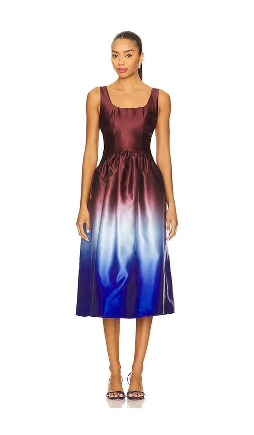 solid & striped the gianna dress in blue,brown. - size m (also in xs)