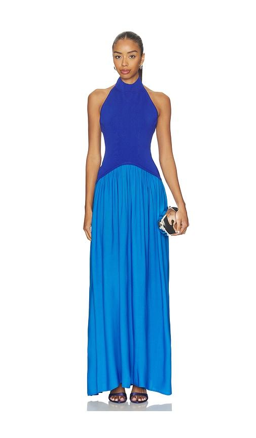 solid & striped the halter soglio dress in blue. - size l (also in m, xl)