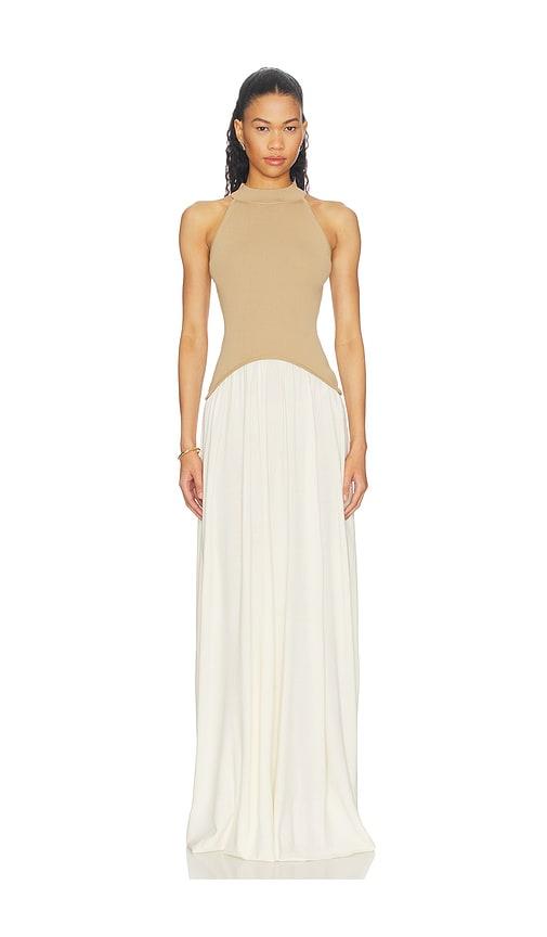 solid & striped the isola dress in tan,white. - size m (also in s)