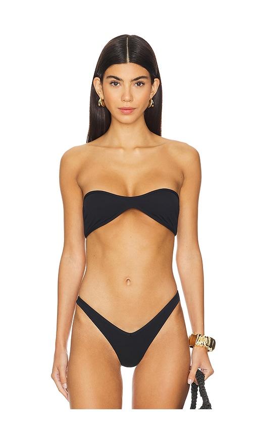 solid & striped the maeve bikini top in black. - size xl (also in l)
