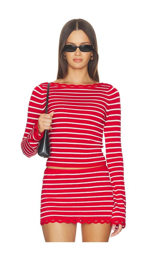 solid & striped the penelope top in red. - size l (also in xs, m, xl)