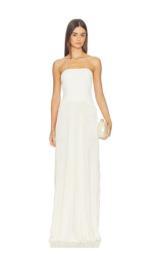 solid & striped the strapless soglio dress in beige. - size l (also in m, s, xs)
