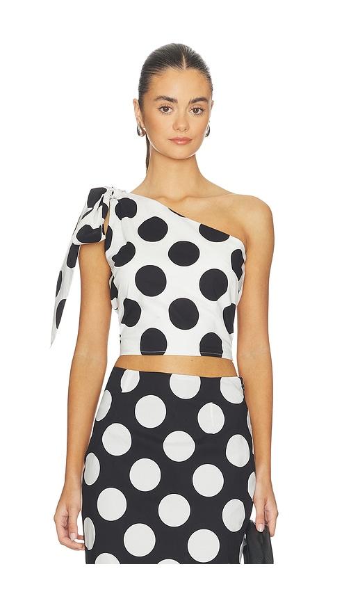 sonya moda milano top in white,black. - size l (also in s, xs, m)