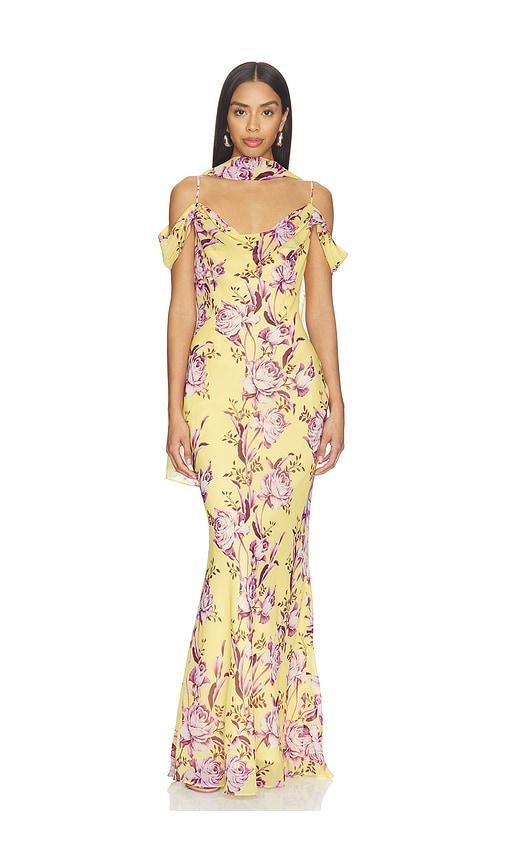 sonya moda rosalie dress in yellow. - size l (also in s, xs, m, xl)