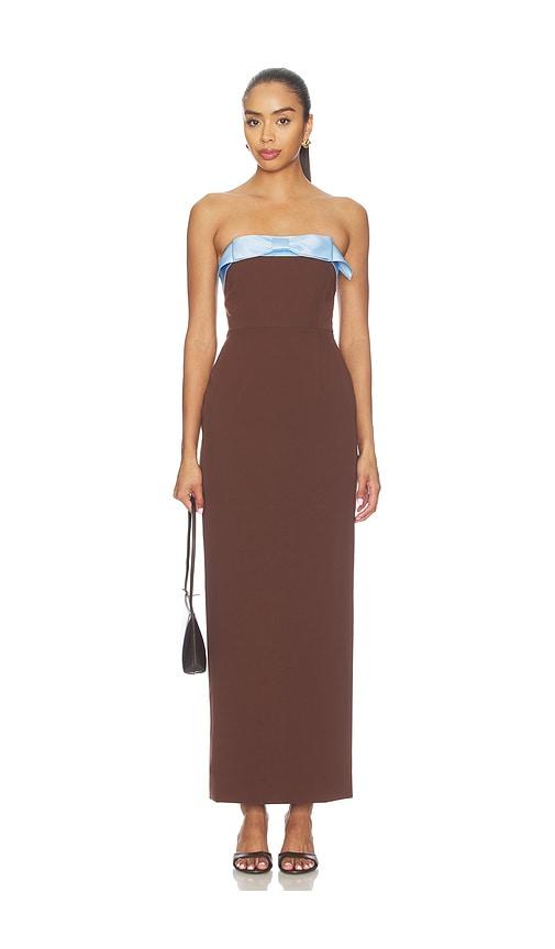 sonya moda x revolve ivrea ribbon dress in brown. - size l (also in xs, s, m, xl)