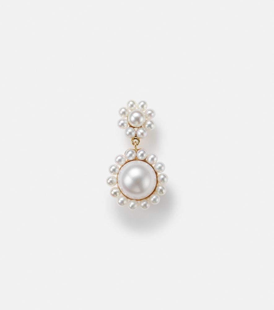 sophie bille brahe deux jeanne 14kt yellow gold single earring with pearls