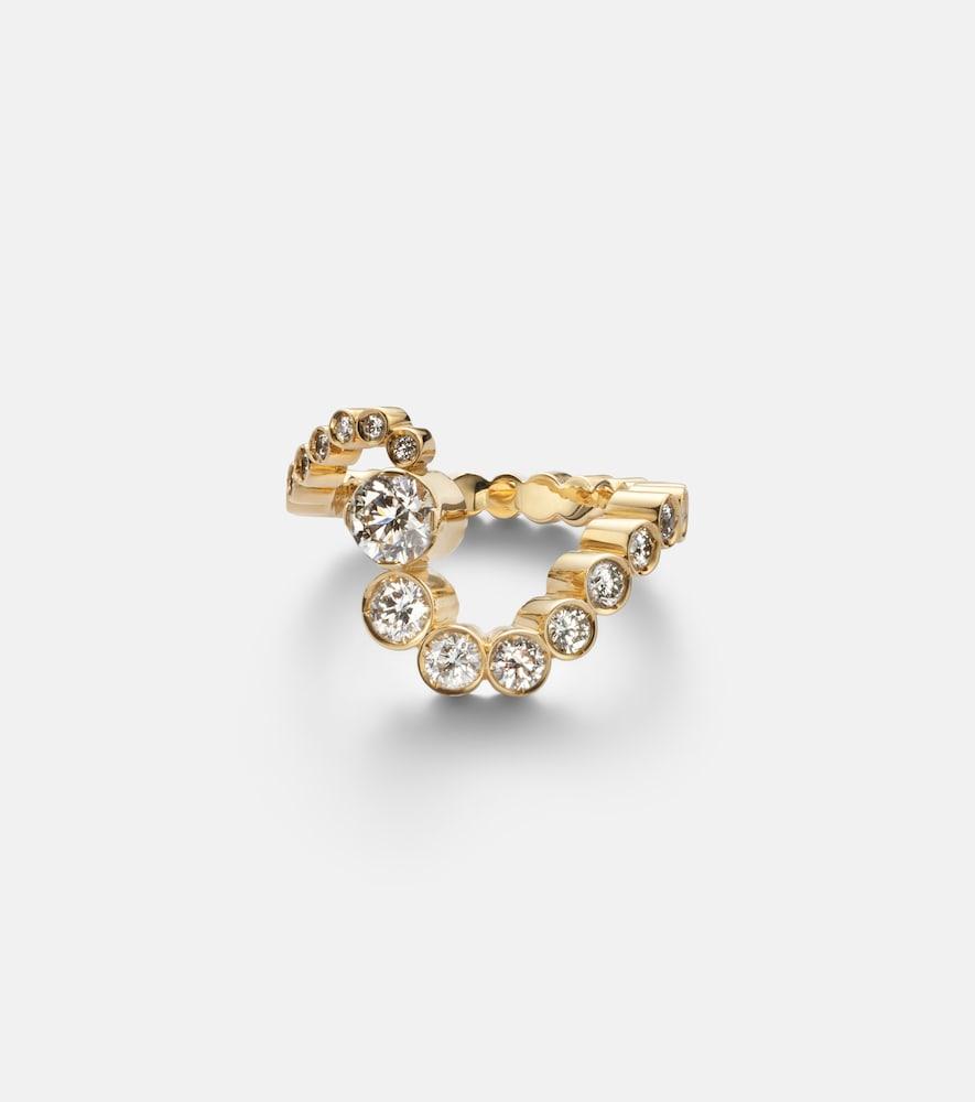 sophie bille brahe grand ensemble ocean 18kt gold ring with diamonds