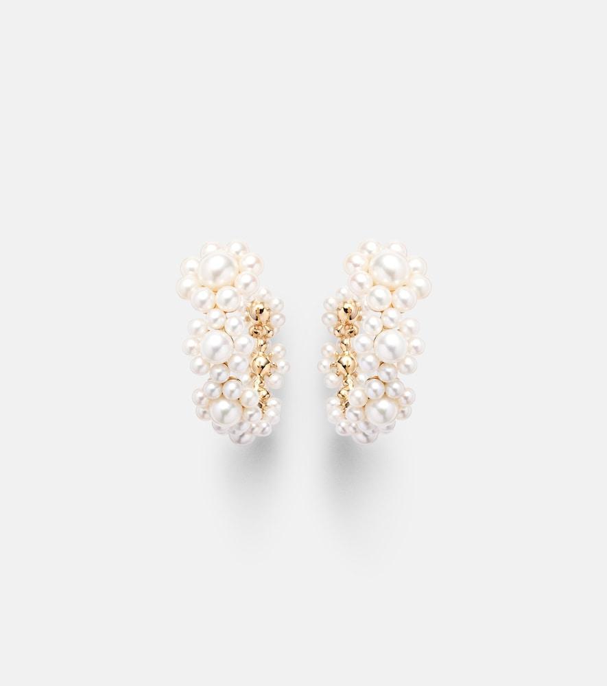 sophie bille brahe jardin boucle 14kt gold earrings with freshwater pearls