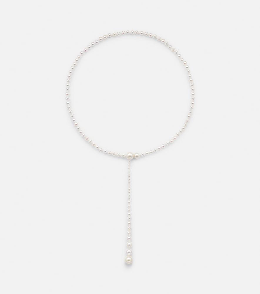 sophie bille brahe la belle moon 14kt gold necklace with pearls